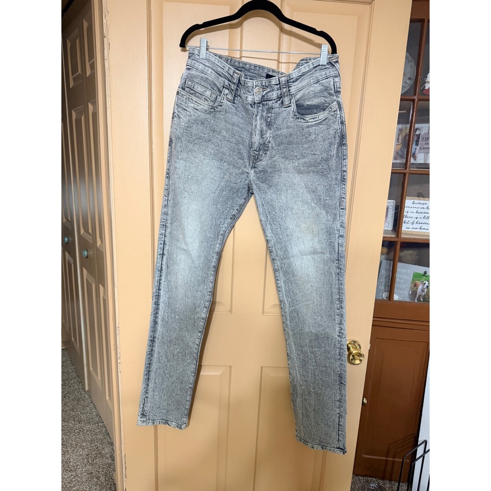 True Religion Rocco Relaxed Skinny Grey Acid Wash Denim Jeans Mens 34